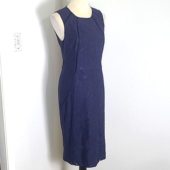 RACHEL Rachel Roy Elegant Navy Blue Margot Dress, Gold Exposed Zipper, Size 10 - Picture 11 of 13